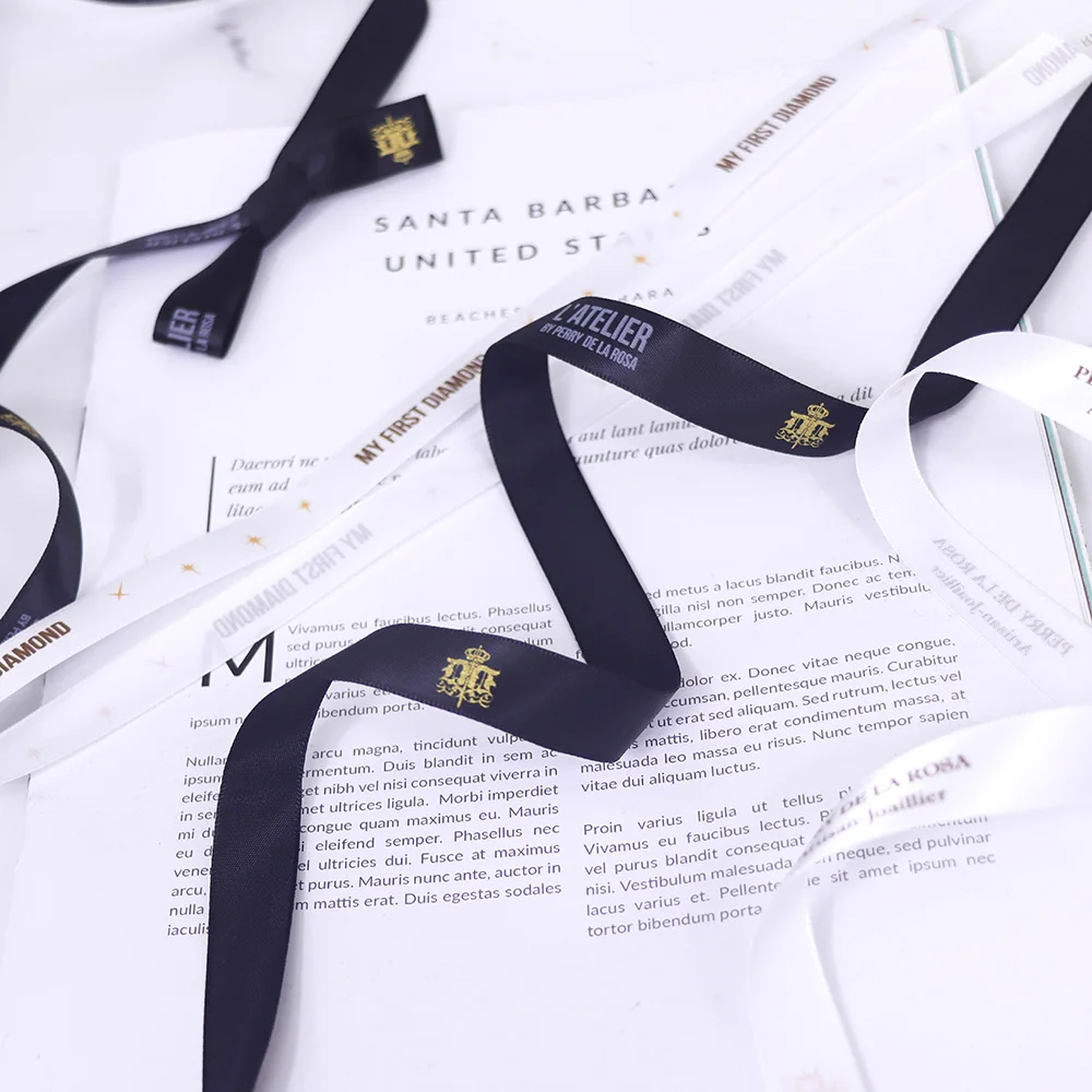 100 yards /Roll  Custom Two-color  Printed  Satin Ribbon Personalized Logo DIY Romantic Gift Packaging Wedding ons 100 yard /lot