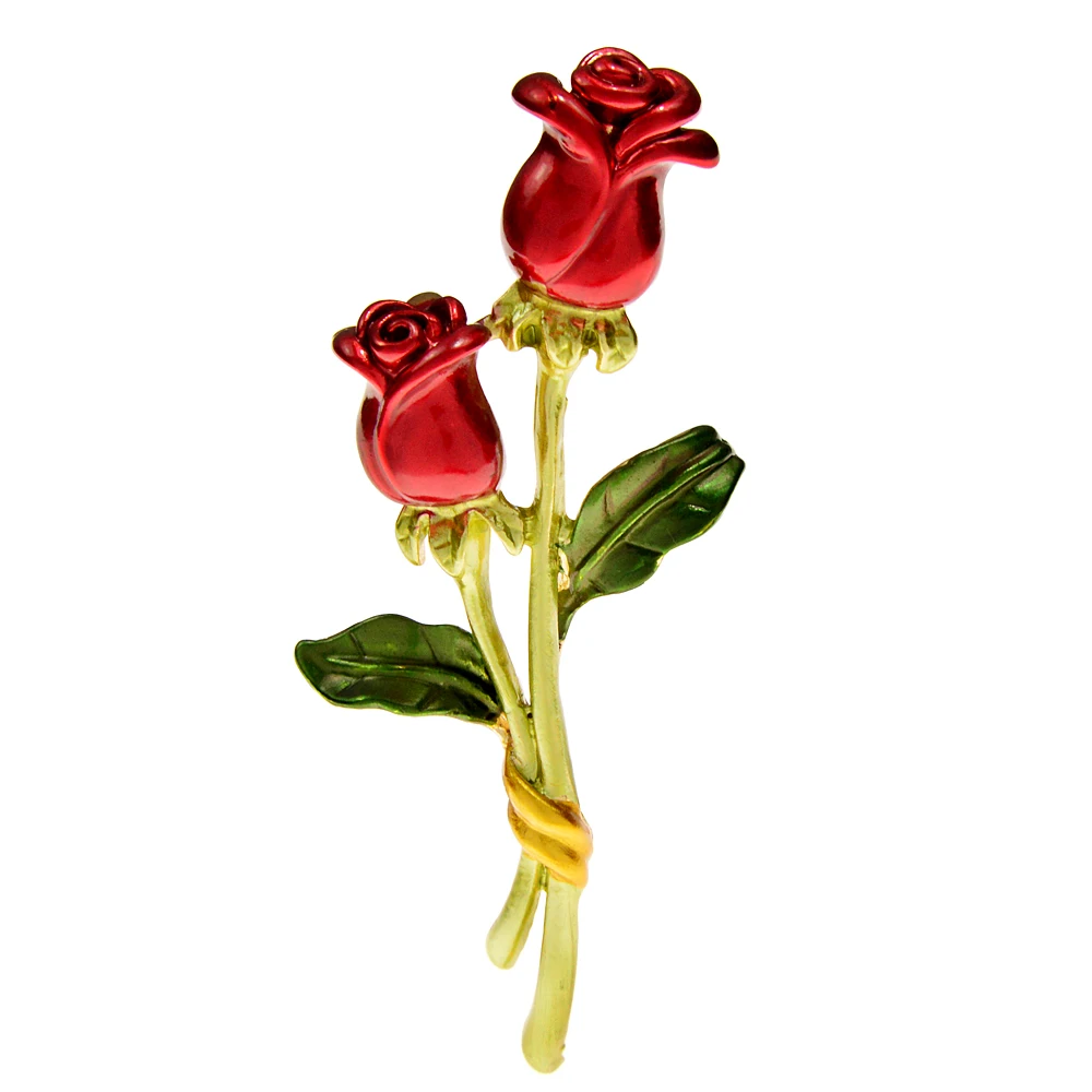 CINDY XIANG Enamel Rose Flower Brooches For Women Trendy Alloy Material Cheap Jewelry Wedding Pin 2 Colors Available Gift