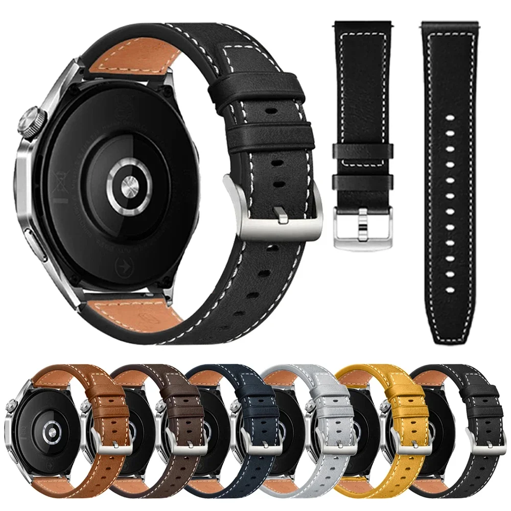 Leather Soft Watchband For Huami AMAZFIT GTR 4 3 mini/GTS 4 3 2e/Active 2 Belt Strap BIP 5 U S Lite CHEETAH Pace 20mm 22mm Bands