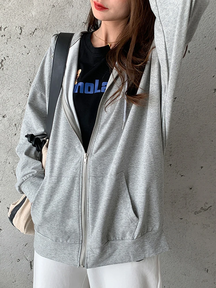 BIG PROMOTION Y2K New European and American Hooded Sweater Women\'s Loose Korean Autumn/Winter Salt Plush Casual Long Sleeve Coat