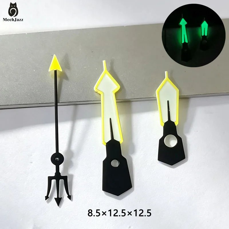 MechJazz Watch Hand Set, Green Luminous Watch Hands, Compatible with NH35, NH36 Movements, Watch Modification Replacement Parts