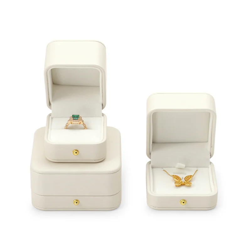 Кожаная коробка для колец Oirlv, белая шкатулка для драгоценностей, подарок для свадьбы, серьги, ожерелье, шкатулка, кулон, браслет, упаковочная коробка, органайзер для ювелирных изделий