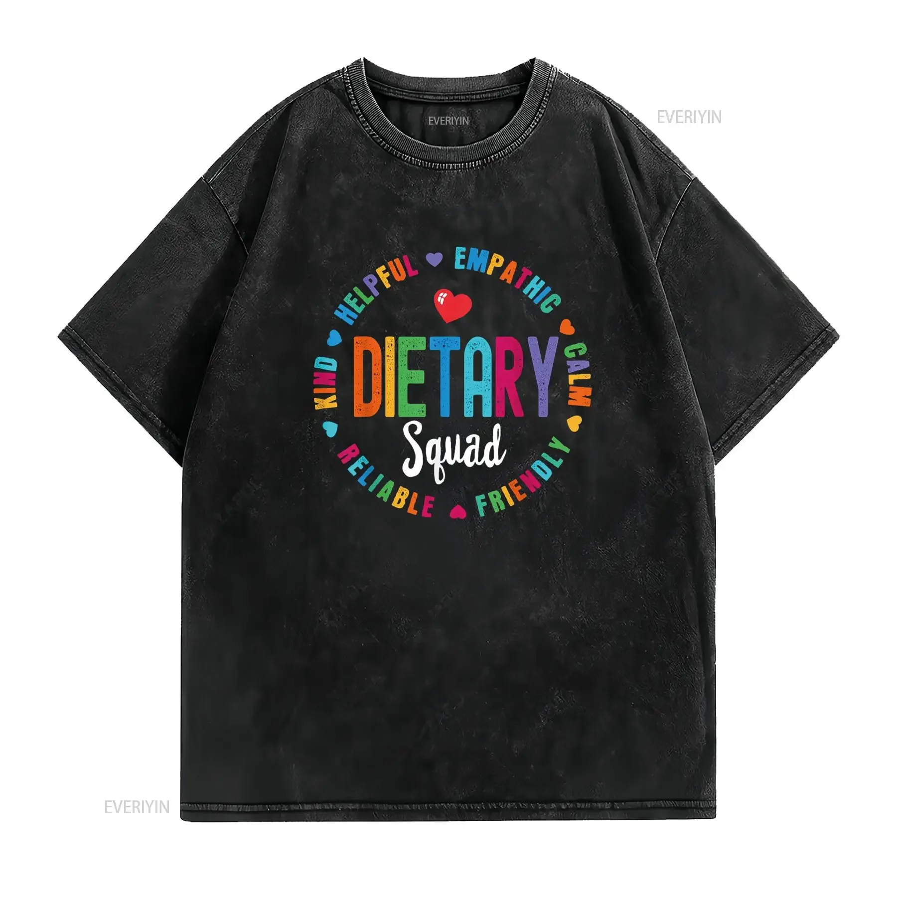 Dietary SQUAD Appreciation Week healthcare Dietitian T Shirt vintage Washed Stylish Casual homme Slightly Soft Breathable