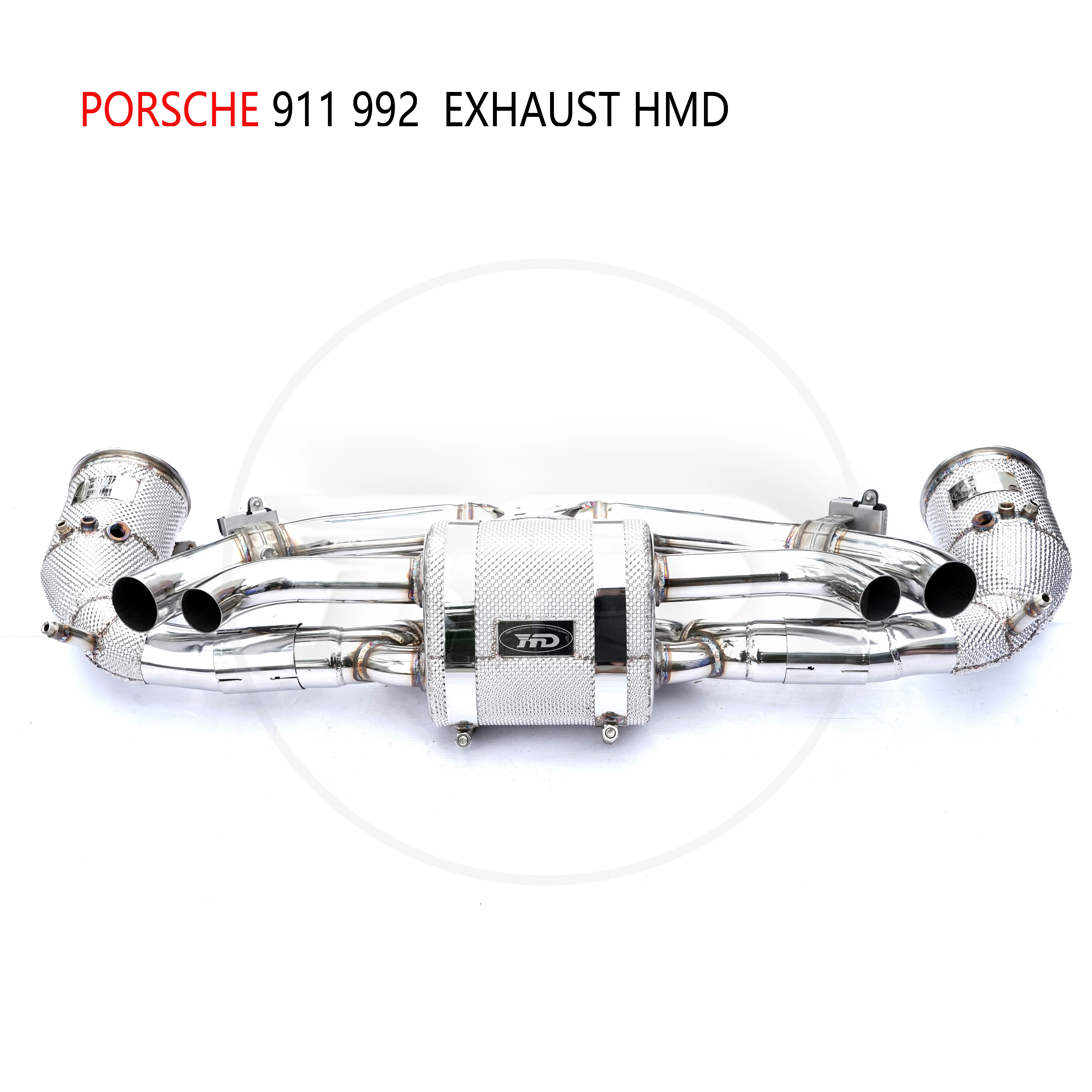 HMD Stainless Steel Exhaust System for Porsche 911 992 Auto Catback Modification Electronic Valve Peformance Downpipe With Cat