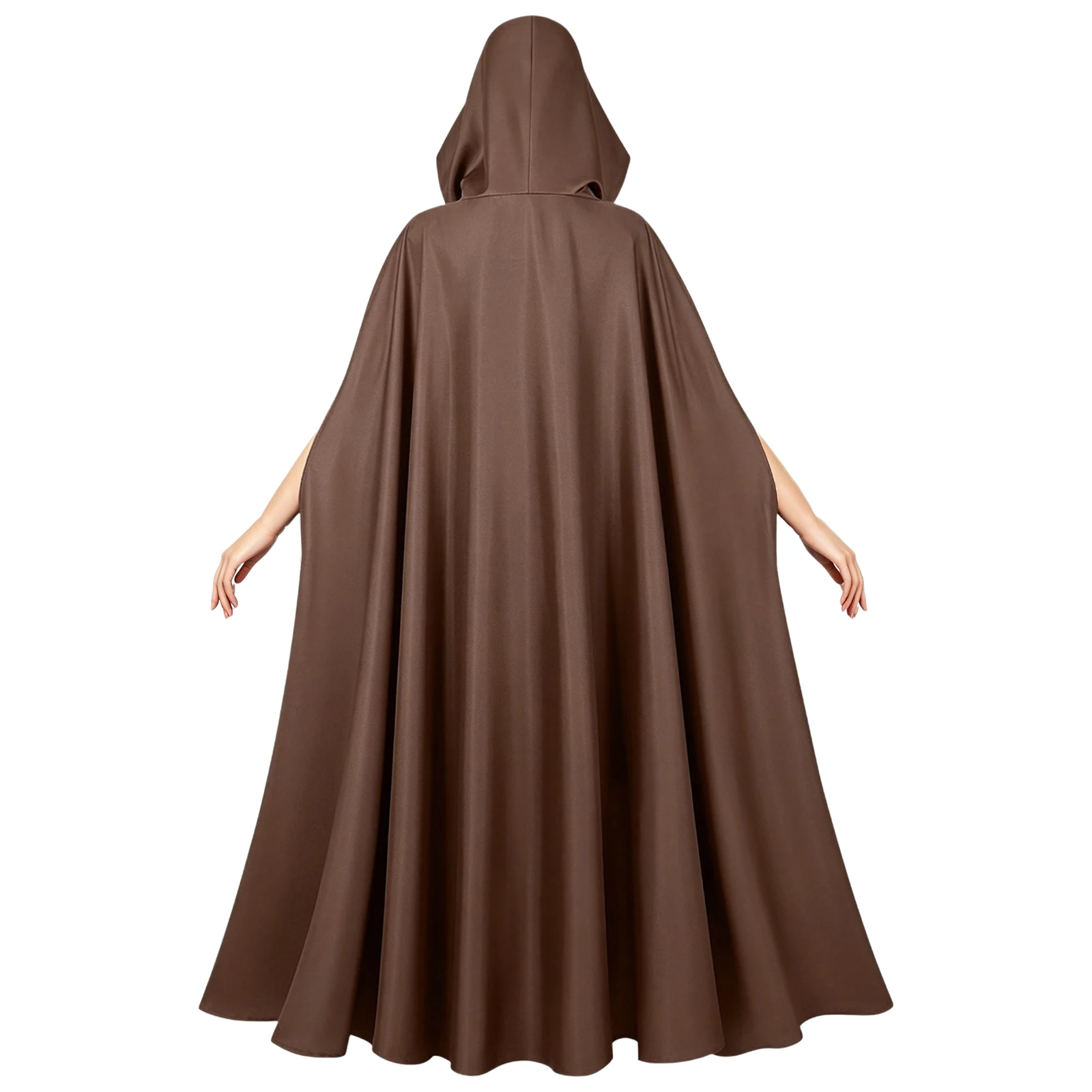 Unisex Adults Renaissance Knight Cosplay Cloak with Hood Solid Color Long Cape Wizard Witch Hooded Robe for Halloween Party