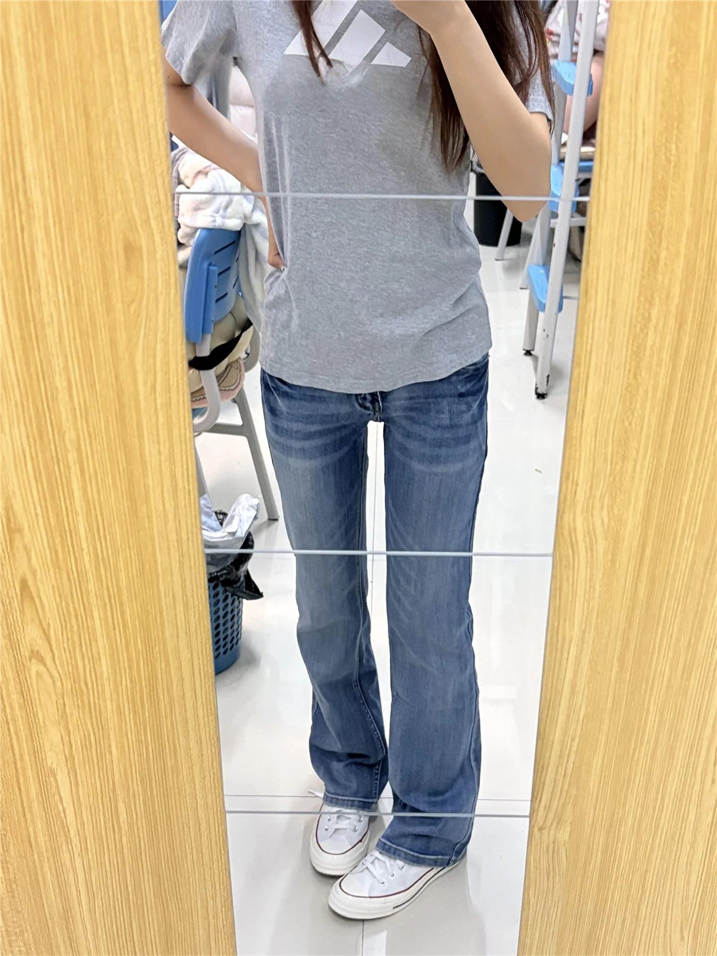 

American Style Retro Low Waist Bell Bottom Jeans Women Summer Slimming Long Claw Jeans High Waist Floor Length Pants