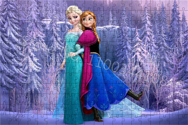 Disney Frozen Jigsaw Puzzles para crianças, Anna, Elsa, Papel, DIY, brinquedos educacionais, intelectuais, presentes engraçados, 300 pcs, 500 pcs,