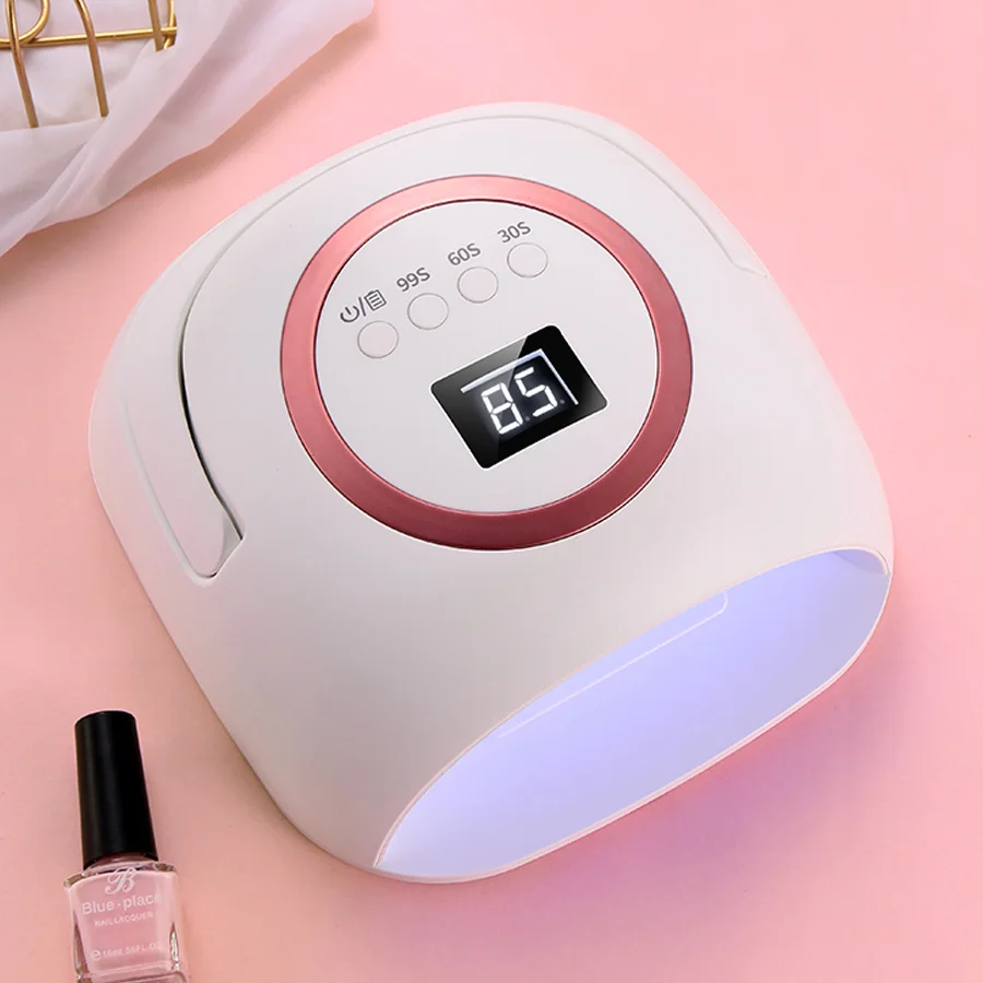 72W Rechargeable UV LED Nail Lamp Professional Lamp for Manicure with 3 Timer Settings  Auto Sensor for Nail Art Tools at Home