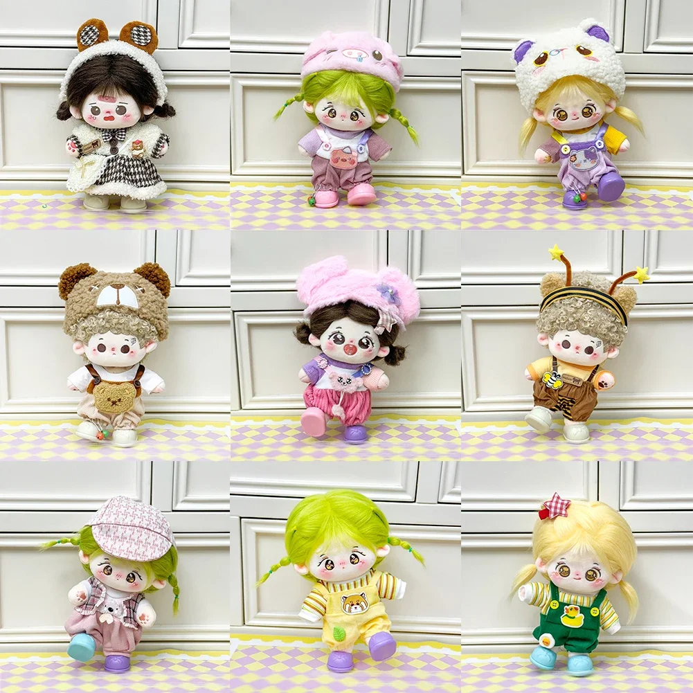 For 20CM Cotton Doll Rompers Cartoon Plush Doll Replacement Outfit Playing House Accessories Mini Clothes