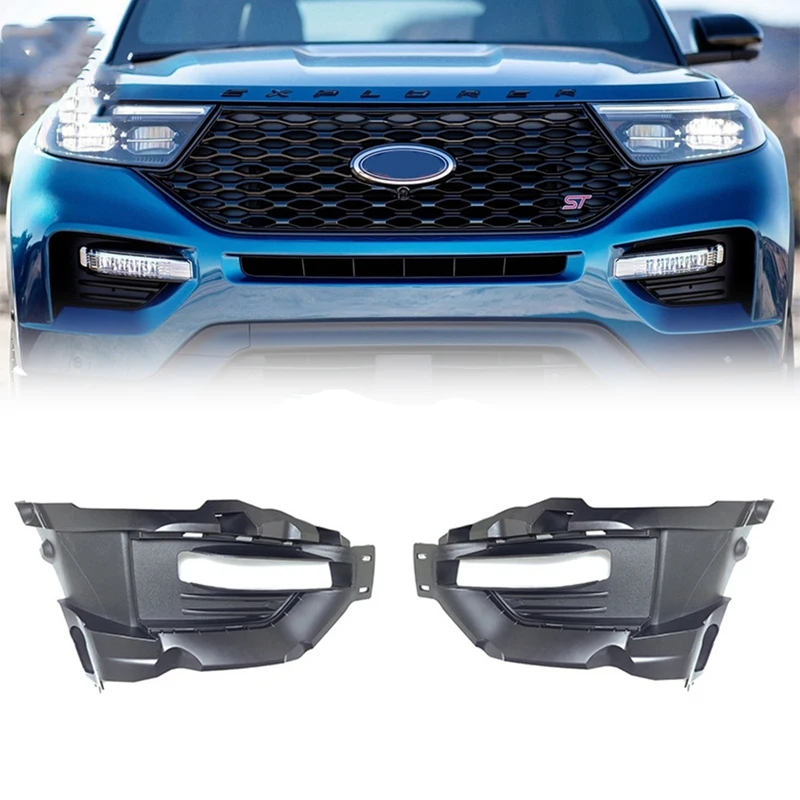 

Car Front Bumper Fog Light Cover Bezel Fog Lamp Grille With Hole Replacement For Ford Explorer 2021 2022