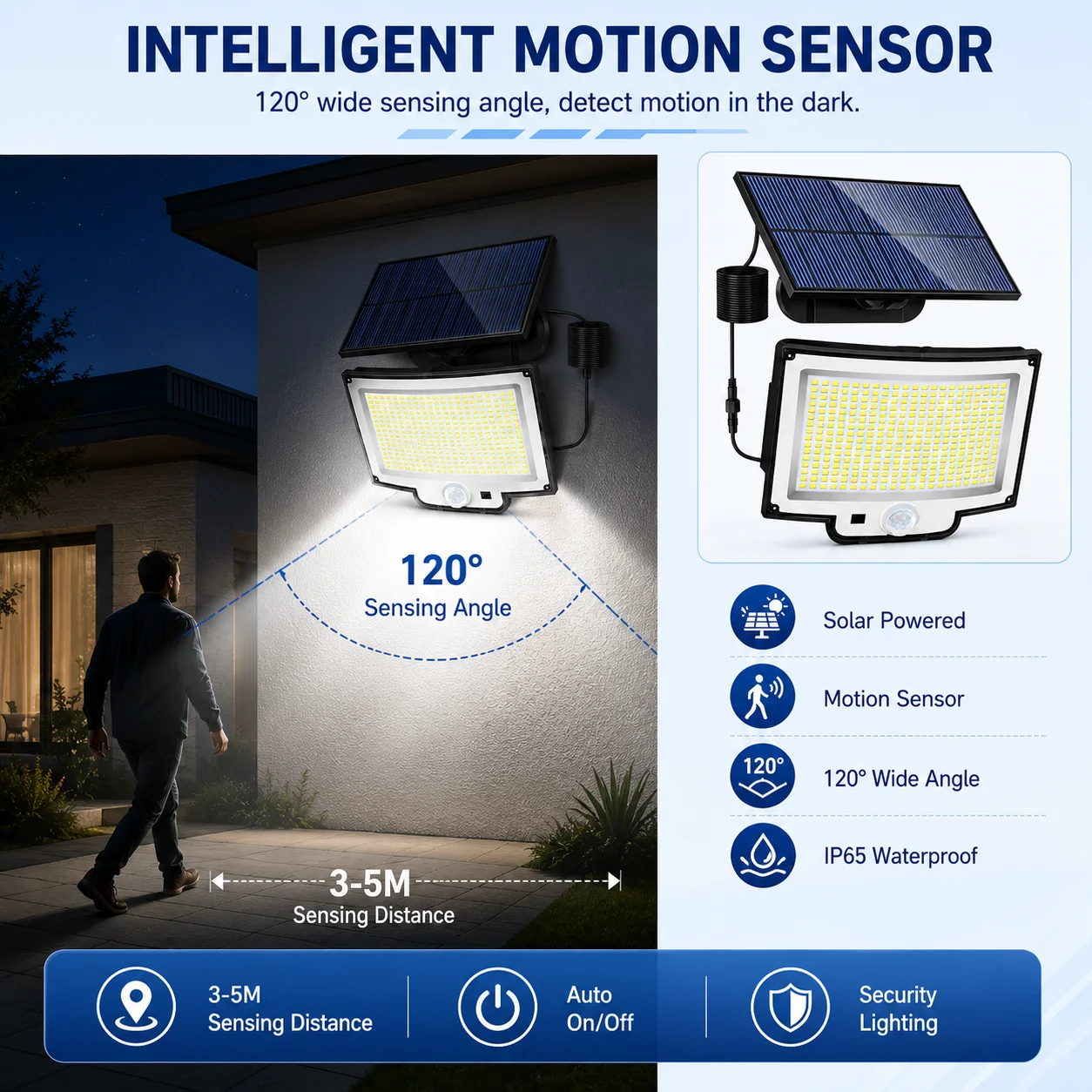 2Pcs 318LED 태양광 보안 조명 야외 모션 센서 - Balance Beam Outdoor 리뷰 및 가격
