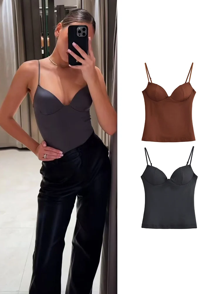 

﻿ TFMLN Women's Sexy Sling Slim Tops 2026 Summer Solid Comfortable Sleeveless Tank Tops Fashion Ladies Backless Strap Tops