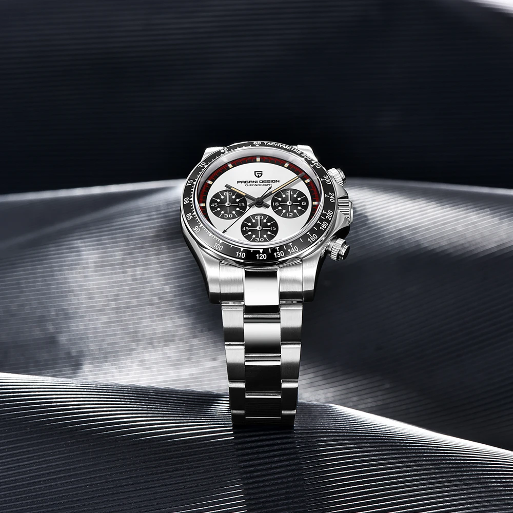 PAGANI DESIGN New 40MM Luxury Men's Quartz Watch Ceramic Bezel Japan TMI VK63 Stainless Steel Sapphire Waterproof reloj hombre