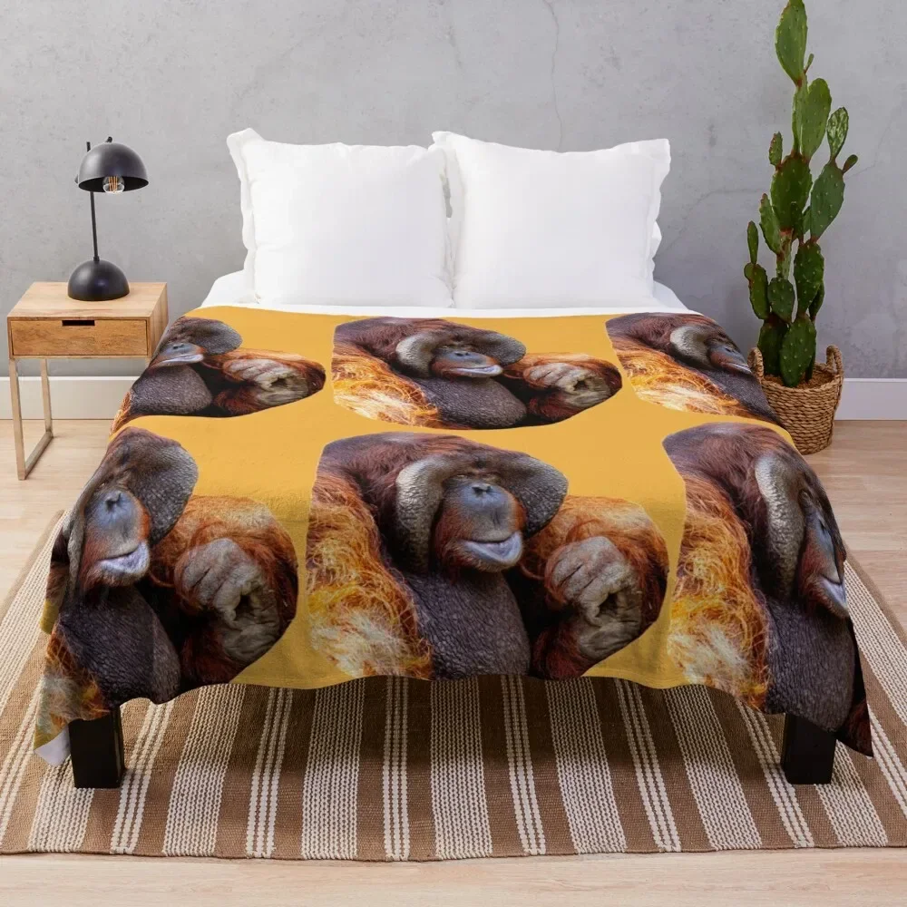 Old Man Orangutan Throw Blanket Furry Luxury St Softs Blankets