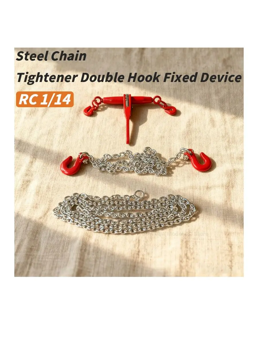 Metall-Stahlketten-Spanner mit Doppelhaken, Fixierkettengerät für 1/14 Tamiya RC Truck Scania VOLVO BENZ MAN Auto-Teile Spielzeug