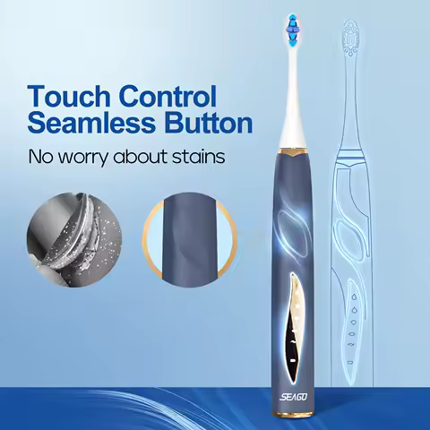 Seago Sonic Toothbrush Electric Toothbrush Seamless Touch Control Button Pressure Sensor 5 Modes IPX7 Waterproof Rechargeable