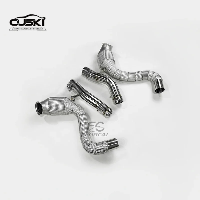 

Высококачественные автомобильные детали из нержавеющей стали для Mercedes Benz C63 AMG W205 4.0T 2019, сливная труба выхлопной трубы