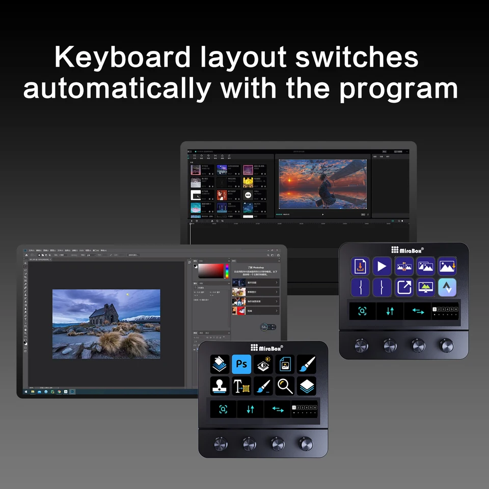 Mirabox N4 Stream deck 10 LCD Keys Button Live Console Mini Keypad