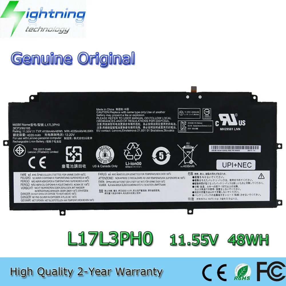 

Новый оригинальный аккумулятор для ноутбука L17L3PH0 11,55 В 48 Втч для Lenovo 5B10Q41209 5B10Q41210 L17M3PH0 и т. д.