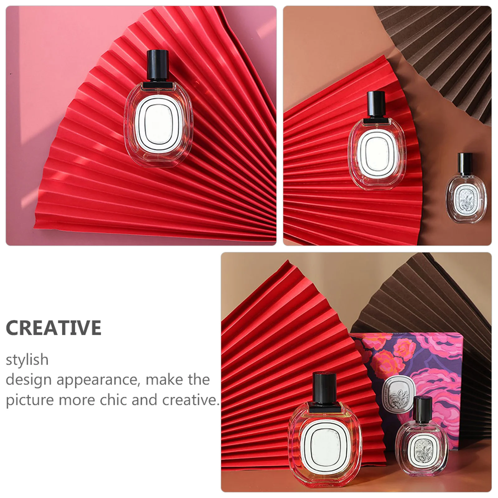 

2 Pcs Decoration Hand Fan Decorative Folding Fans Paper Handheld Red Bulk Photo