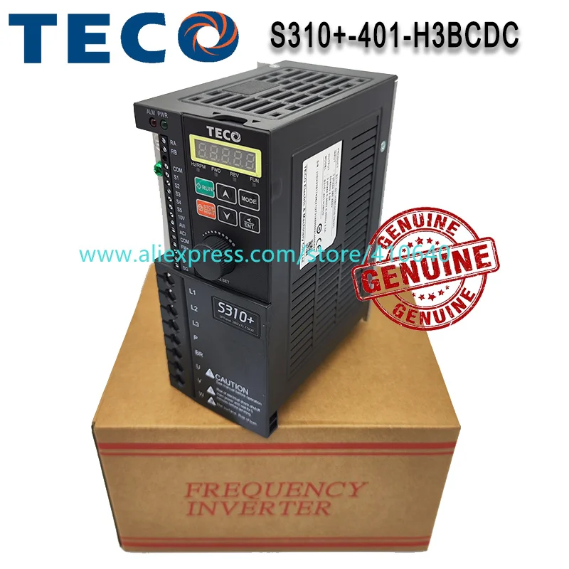 Genuine TECO 750W S310+-401-H3BCDC Variable Frequency Inverter 3 Phase 380 to 480V 4.2A Input 0 to 480V 0 to 400Hz 2.3A Output