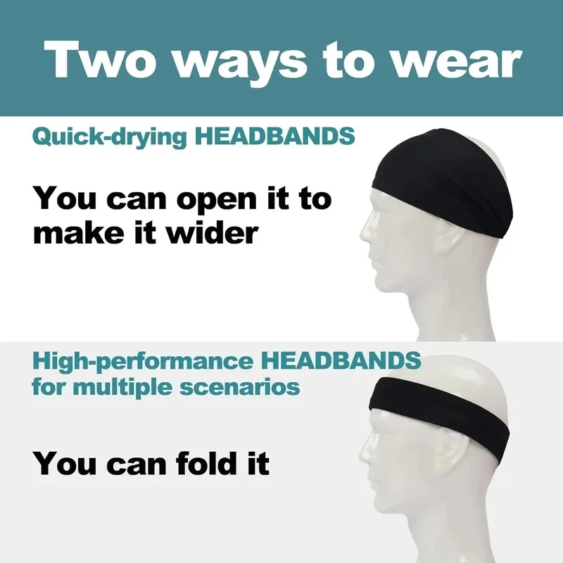 1-4pcs Sports Headband Running Fitness Sweatband Elastic Absorbent Sweat Cycling Jog Tennis Yoga Gym Head Band Hair Bandage