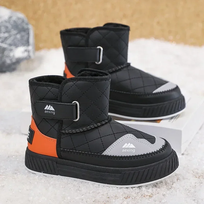 Hot Style Children Warm Snow Boots Girls Boys Kids Winter Cotton Shoe Trendy All-match Plush Anti-slip Wear-resistant Ankle Boot