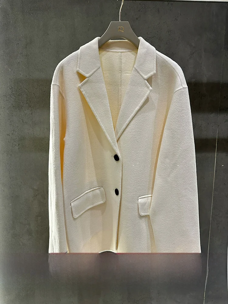 

ZQ Double-Faced Woolen Coat Extraordinary Year-End Value Casual Sle Regular Length for Young Women Pure E-commerce S