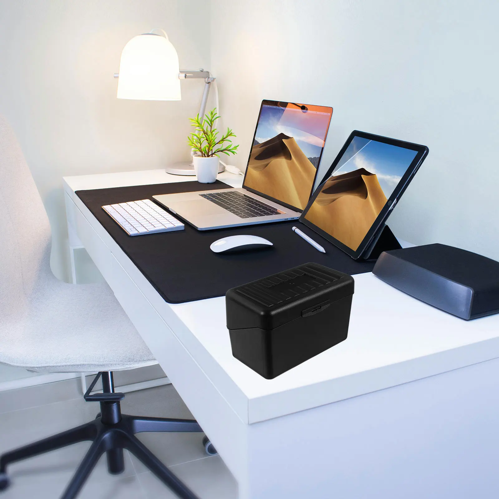 Large Capacity Plastic Card Box for Business Cards Playing Cards Desktop Organizer Office Supplies Storage Container