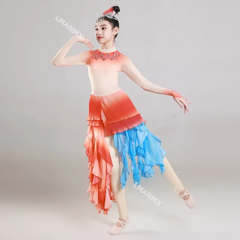 Sukienka Yunboli Koi do tańca skaczącego, strój dla dzieci na występy, karp skaczący przez bramę smoczą, piszczące rybki, radosny taniec i śpiew.