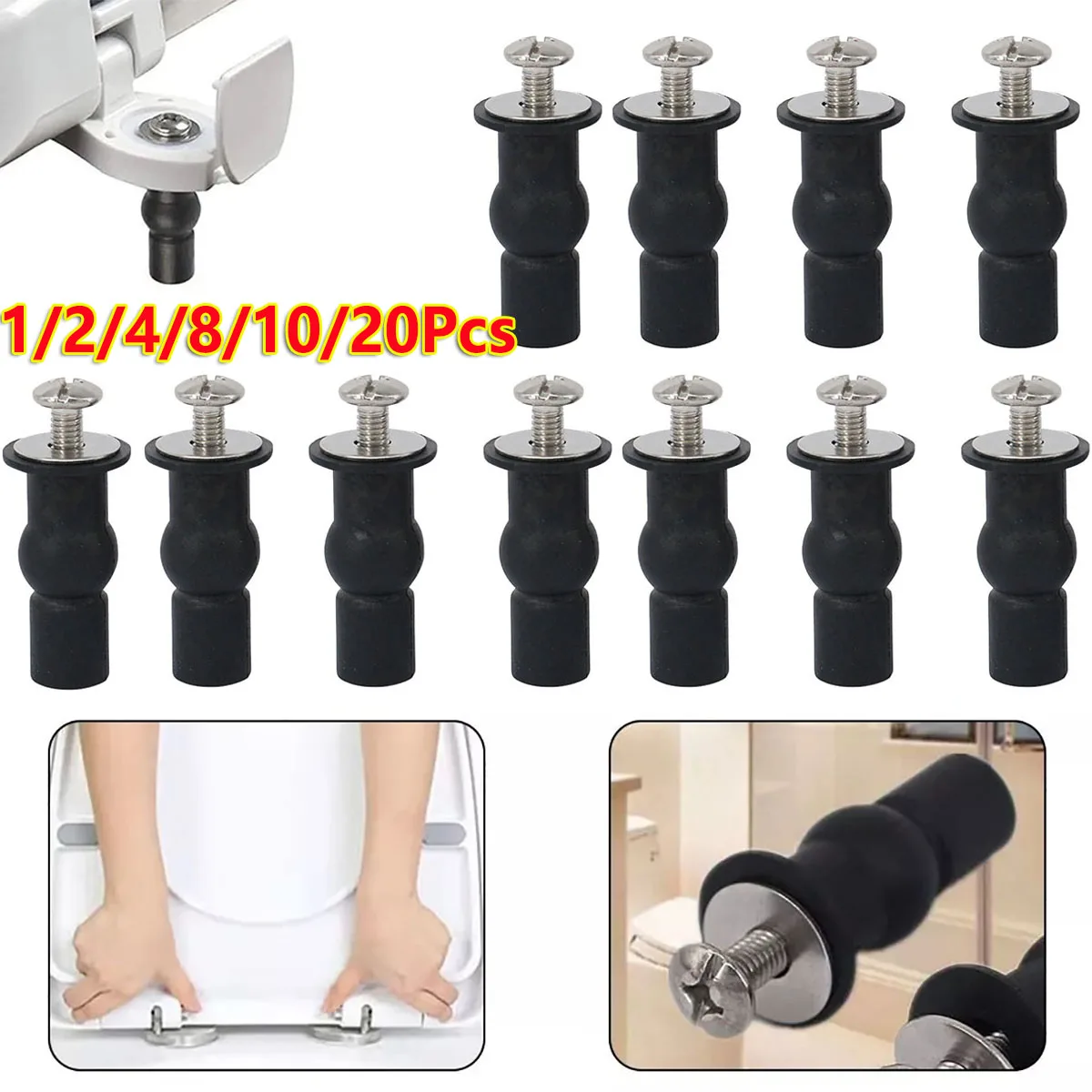 4/10/20Pcs Stainless Steel Toilet Seat Lid Screws Hinge Expanding Top Bottom Load Nuts Fixing WC Blind Hole Bathroom Accessories