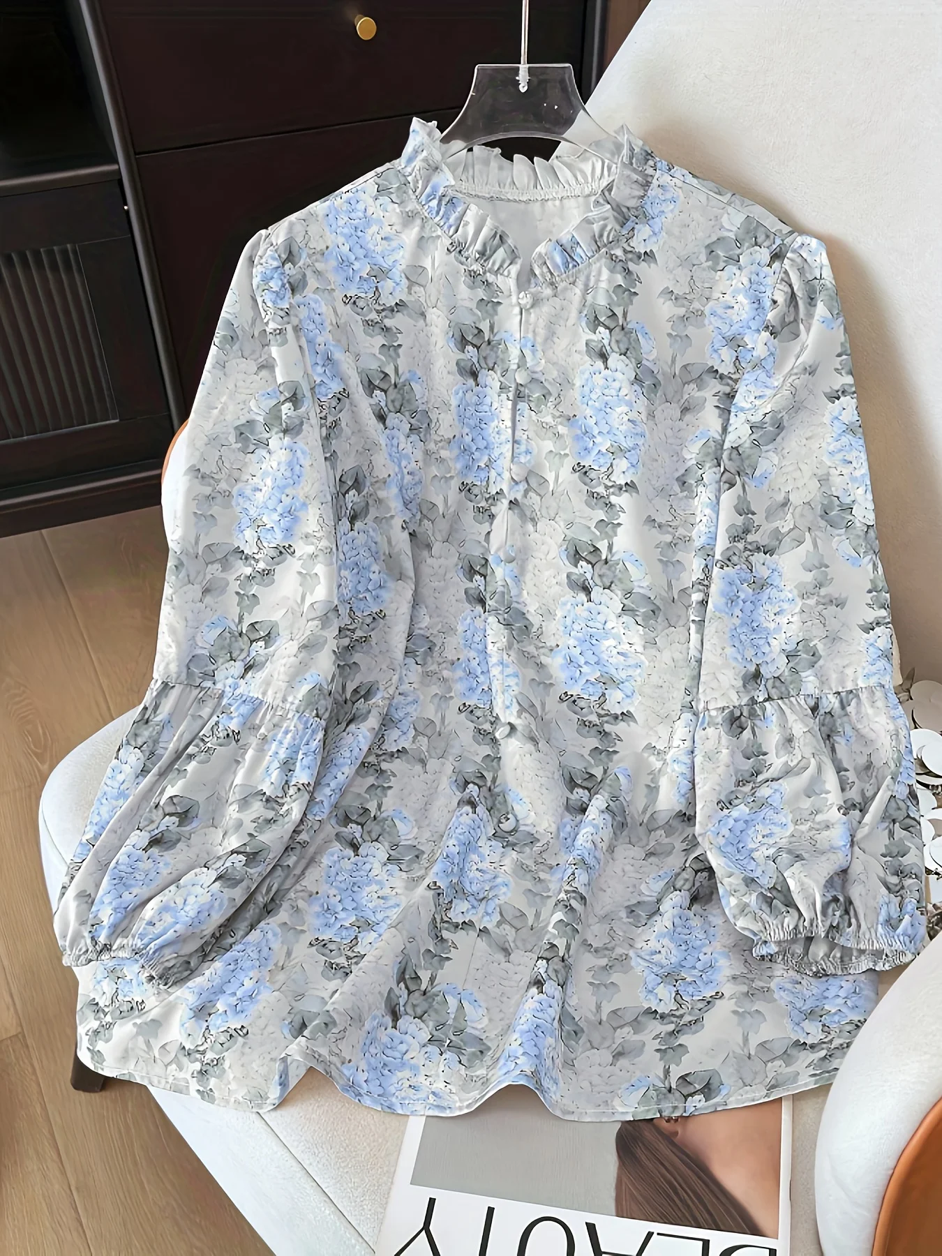 

Элегантная блузка больших размеров в корейском стиле, струящийся топ с пышными рукавами для женщин, летняя повседневная одежда принцессы феи