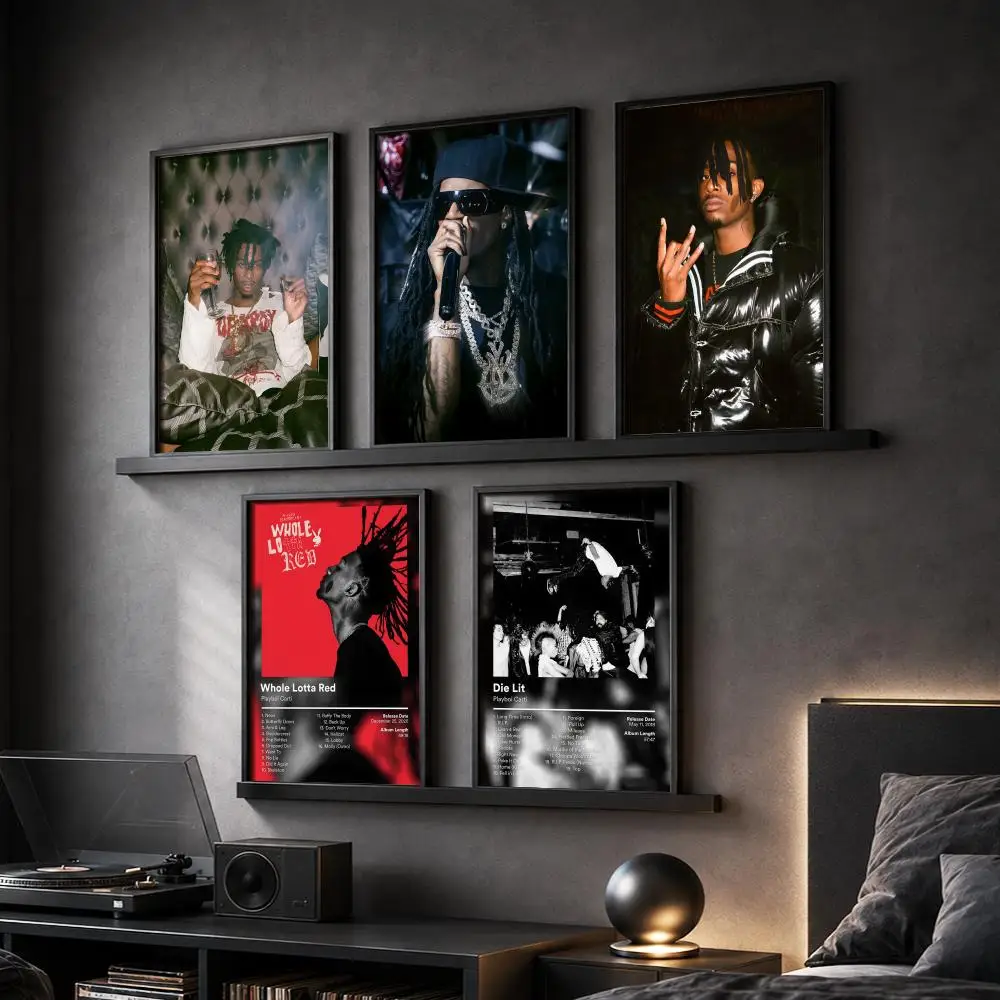 P-Playboi Carti Singer Rapper Painting Calligraphy Canvas Poster Hallway Bedroom Living Room Home Bar Decoration Interior Wall