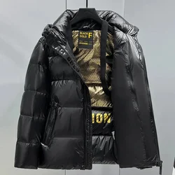 COZOK Black and Gold Hoodie Ultralight Down Jacket Men Male Winter Brand Luxury Puffer Padding Lightweight Padded Jackets Coat