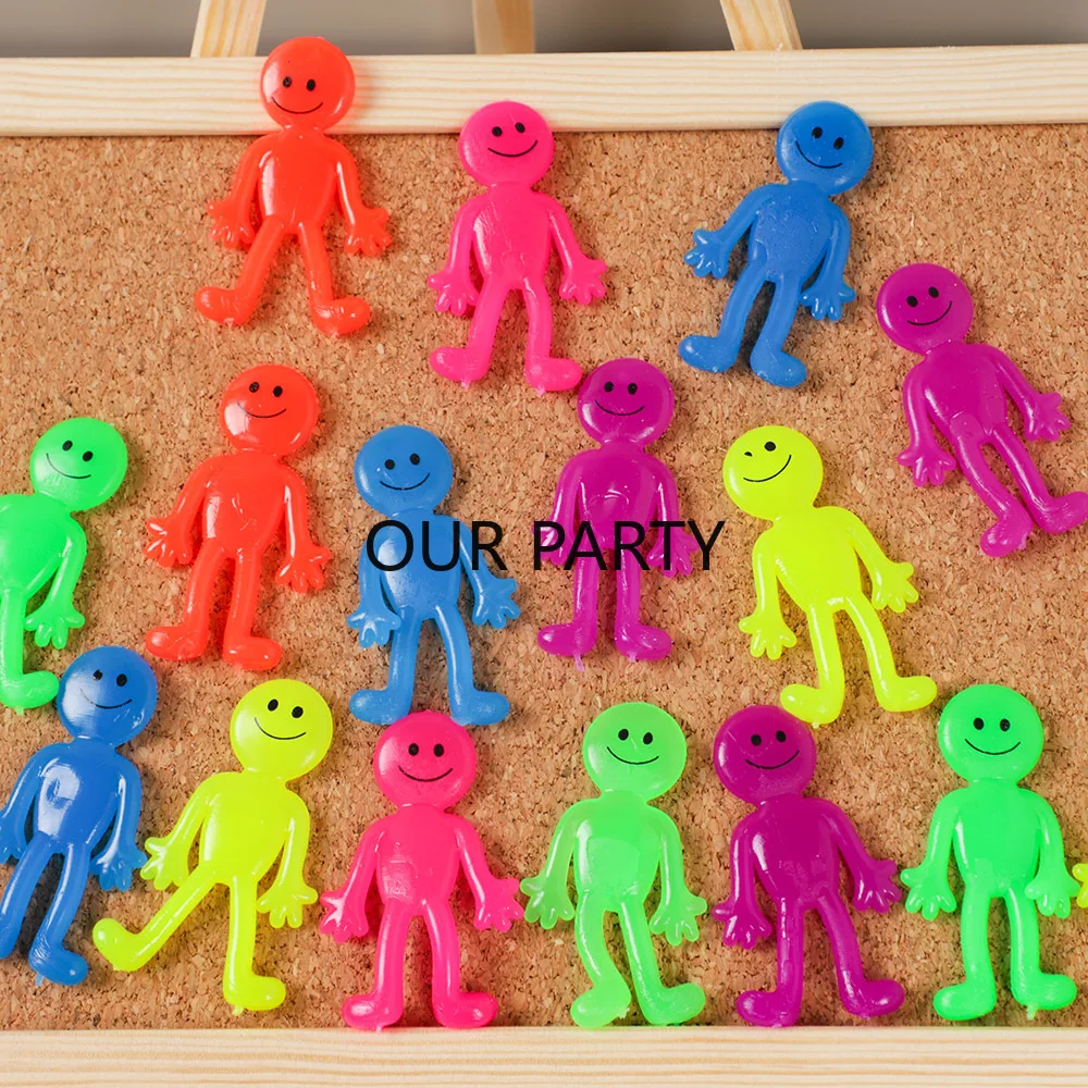 20Pcs Mini Gooey Little Man Sticky Anxiety Relief Toys for Kids Birthday Party Favors Goodie Bag Pinata Fillers Halloween Gifts