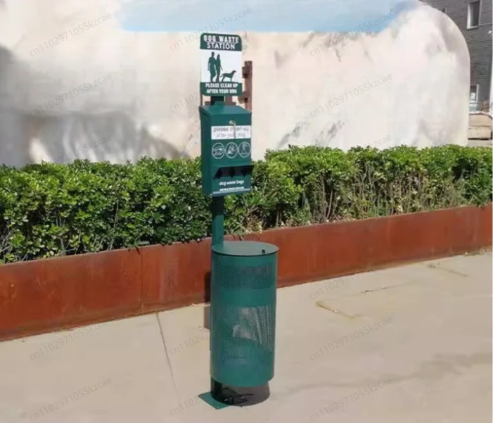 Pet Poop Trash Can & Bag Dispenser Combo - Outdoor Dog Waste Station for Backyard, Park, Septic Composter & Garbage Bin