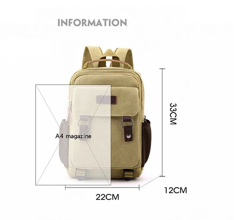 Canvas Chest Bag For Men Large Capacitybusiness Commuter Multi-purpose Crossbody Backpack For Women