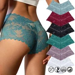 2023 Vrouwen Sexy Kant Slipje Bloemenperspectief Uderwear Effen Kleur Intimeert Boyshort Vrouwelijke V-Taille Ademblille Zachte Lingerie