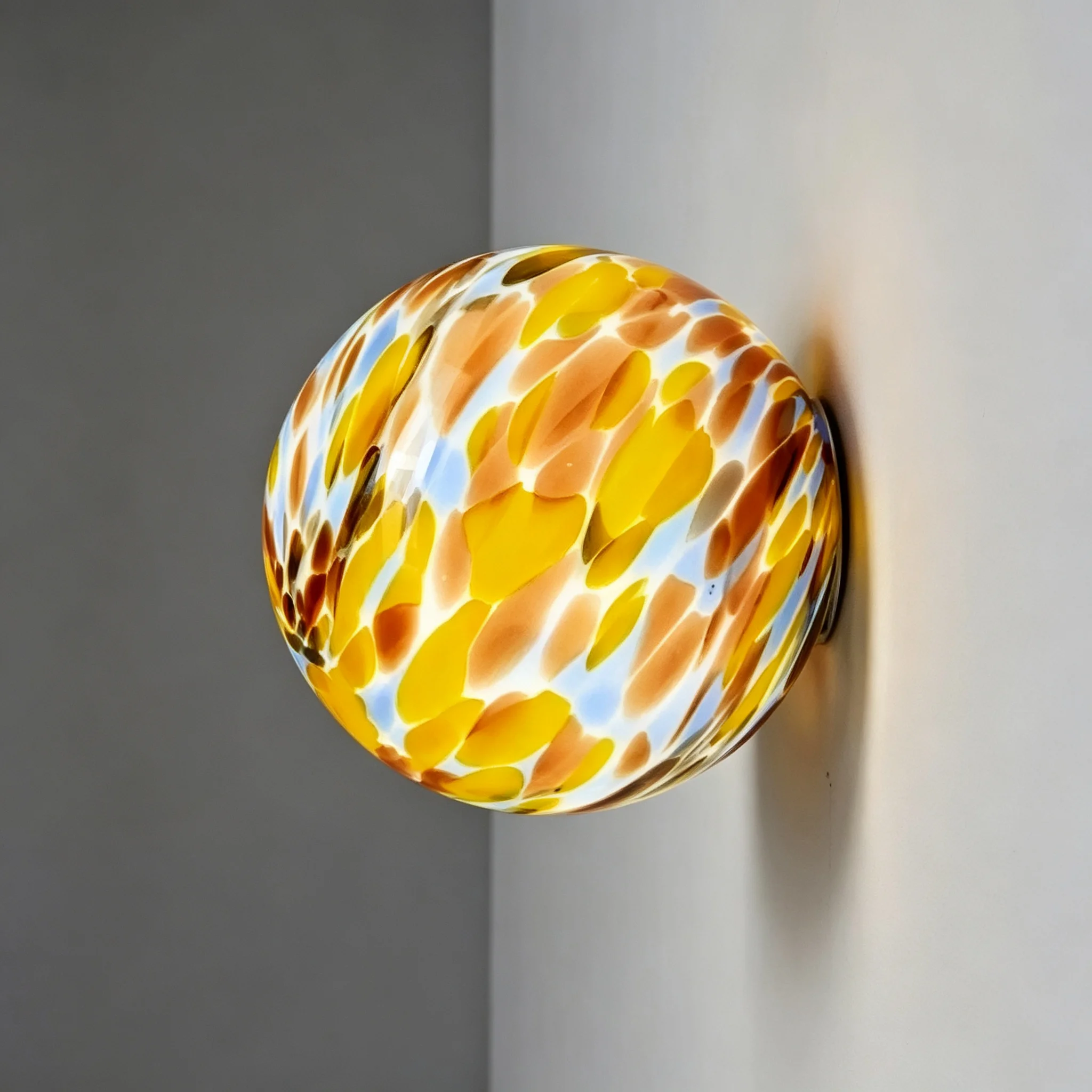 Italy Murano Glass Ball Wall Lamps Bedroom Beside Light Fixture Background Room Decor Illumination Staircase Candy Led Lights