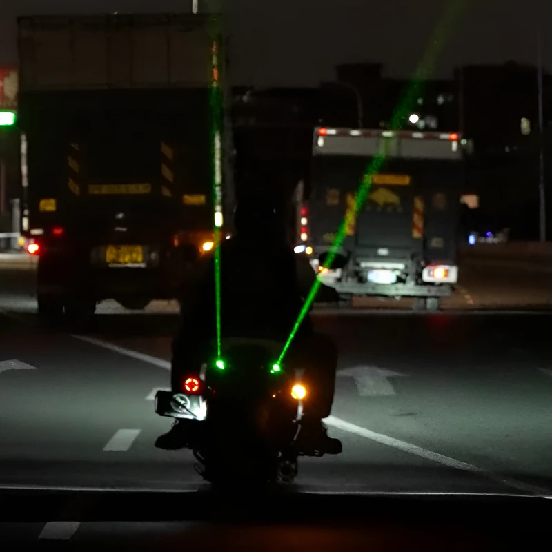 Motorcycle Green Projector Warning Light LED Decoration Anti-collision Tail Light LED Navigation light Strobe Antenna light