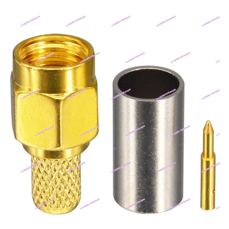 

50pcs SMA Male Jack Crimp connector for RG58 RG142 RG400 RG223 LMR195 coax cable