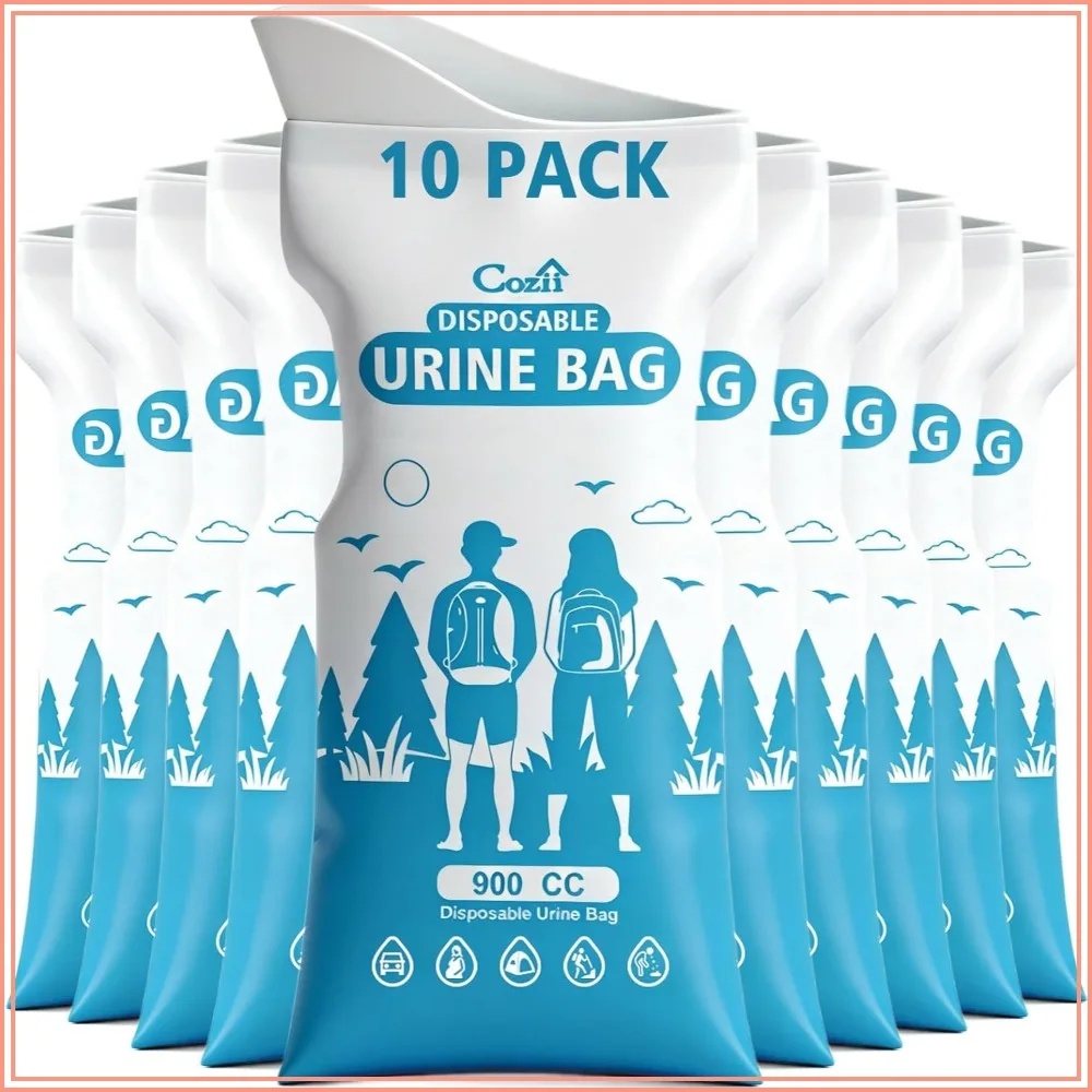 

900ML Disposable Urine Bags – Portable Pee Bags for Travel, Emergency Urinal for Men Women, Leak-Proof for Car Camping Road Trip