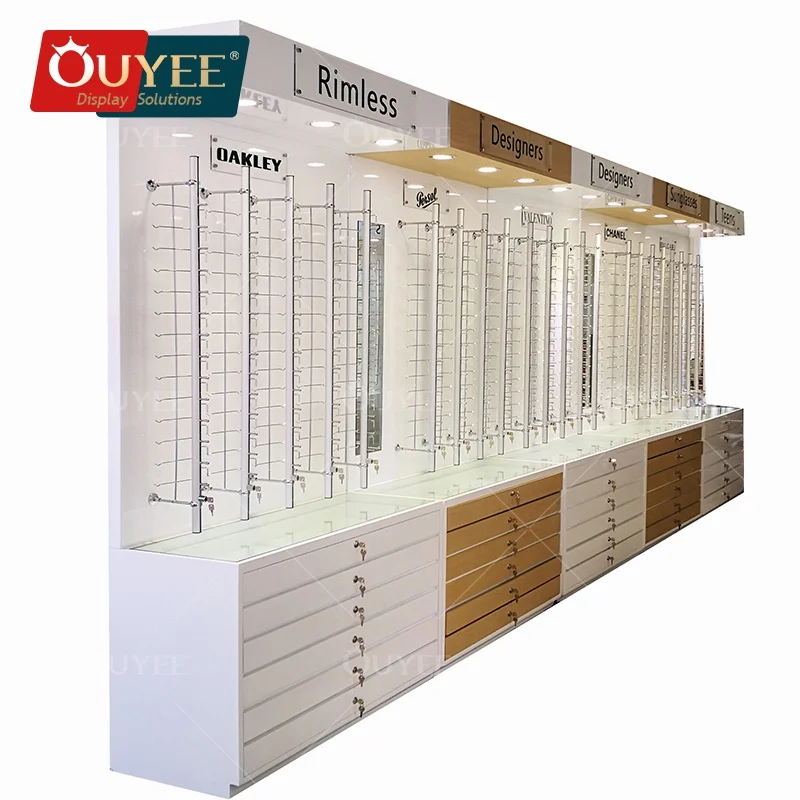 Customized-Retail Store Fixture Glass Shop Locking Eyewear Showcase Sunglasses Display Rack Optical Frames Display Stand