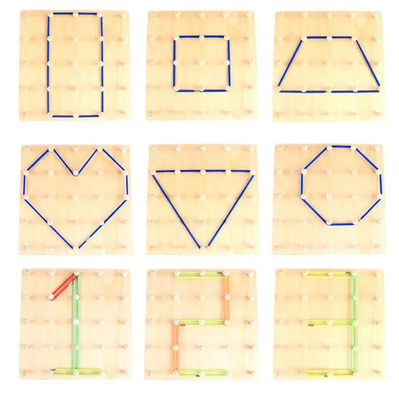 Patroonblok Geo Board Multipurpose Manipulatieve Wiskunde Geoboards Brain Teaser Speelgoed Creatief Educatief Speelgoed Peuter Bordspel