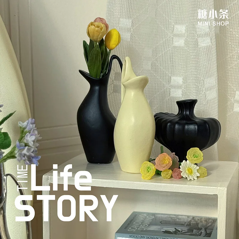 

1/6 Doll House Model Furniture Accessories Iron Swan Vase Kettle Decor Bjd Ob11 Gsc Blyth Soldier Lol photo Props Miniatures