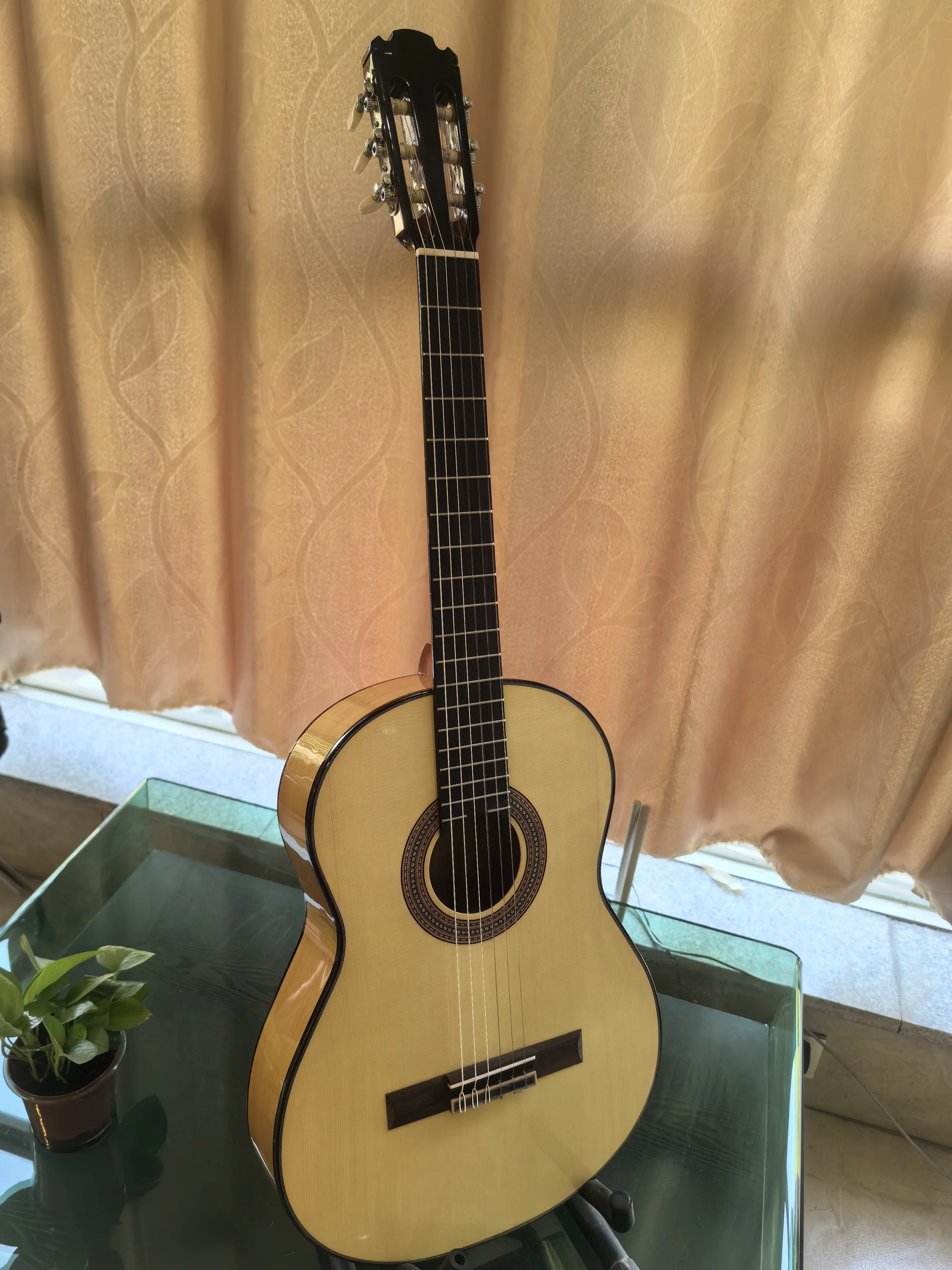 High Quality Spanish Flamenco Classic Guitar Handmade Professional Grade Instrument Solid Spruce Rosewood Nylon Matt