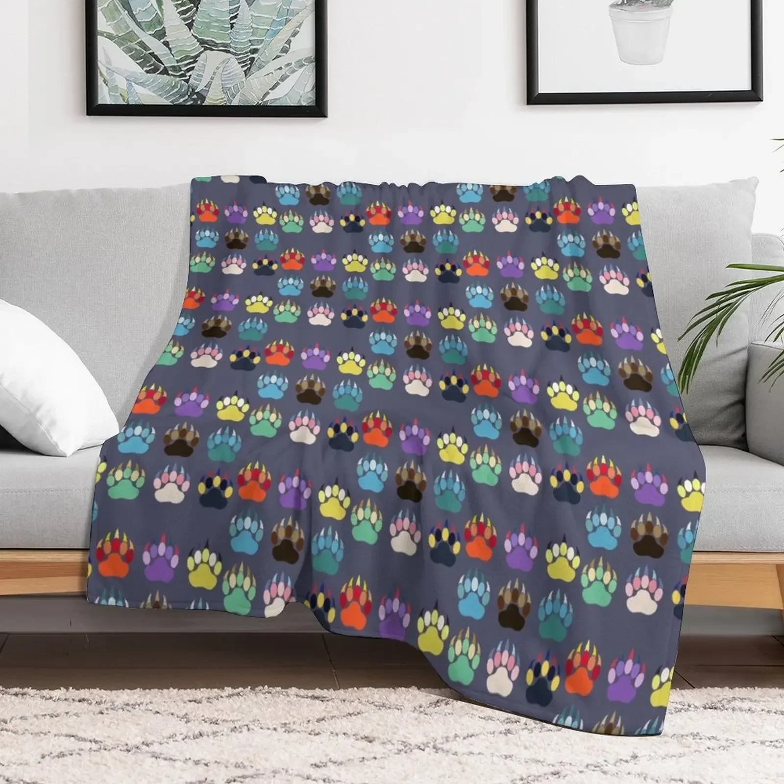 Evolution Paws (bold) Throw Blanket blankets ands Furrys Bed Fashionable Blankets