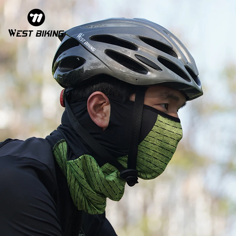 WEST BIKING Summer Striped Bandana Sun Protection Cycling Running Headband Hiking Fishing Scarf Face Mask Cooling Sport Gear