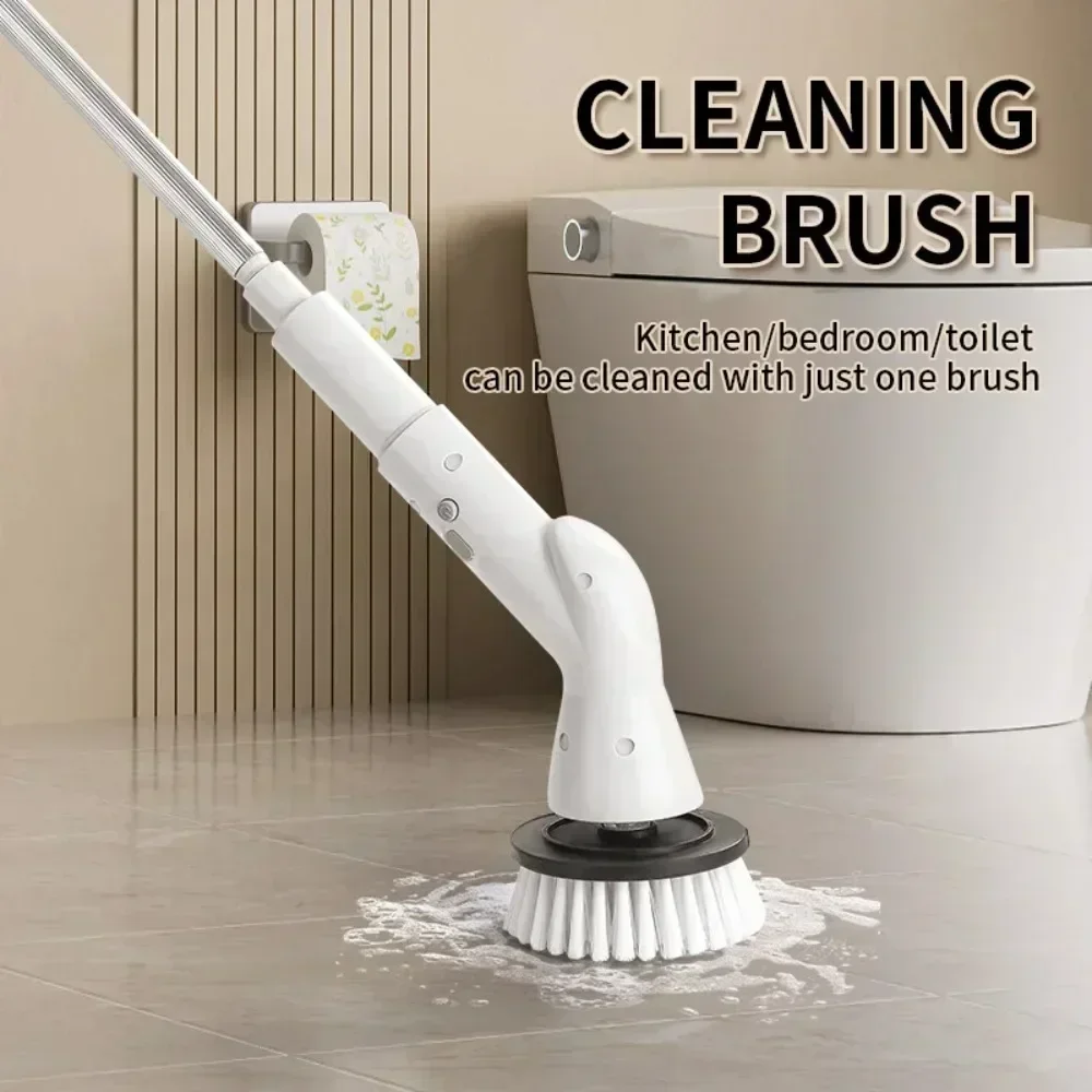 6-in-1 Electric Cleaning Brush NEW-Cordless Electric Rotary Cleaning Brush Shower Cleaning Brush Kitchen Bathroom