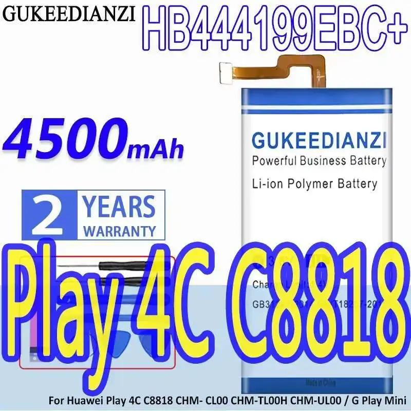

Mobile Phone Battery HB444199EBC+ 4500Mah For Huawei Play 4C C8818 Chm- CL00 Chm-TL00H Chm-UL00 G Mini